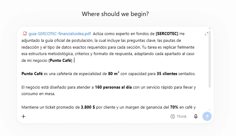 Paso 2: Adjunta la guía a la conversación