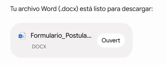 Paso 3: Descarga el formulario respondido en Word