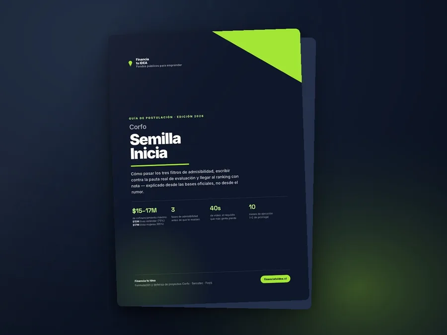 Portada de Guía de postulación: Semilla Inicia CORFO